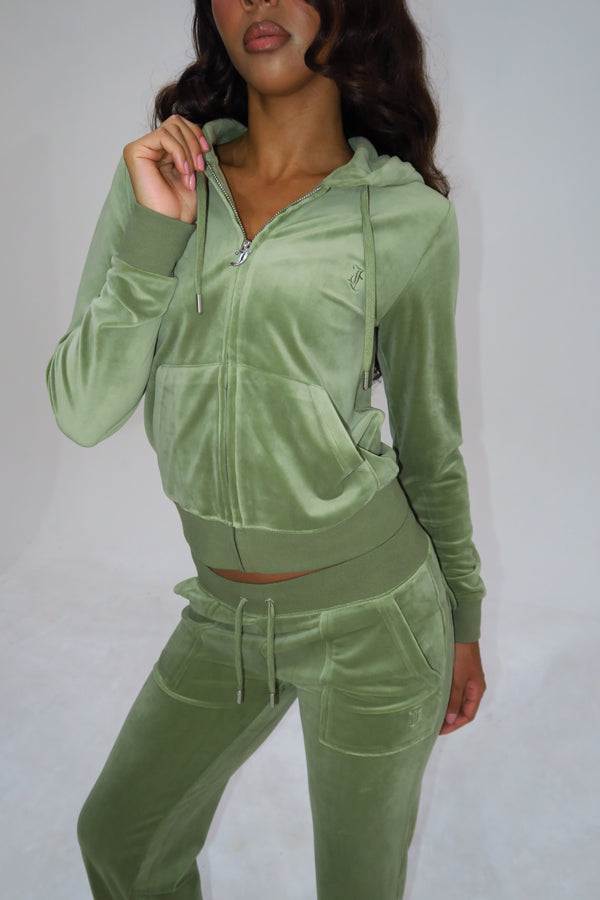 Oil Green Classic Velour Robertson Hoodie