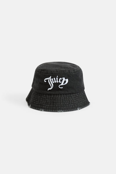 BLACK DENIM BUCKET HAT