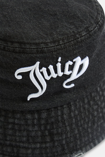 BLACK DENIM BUCKET HAT