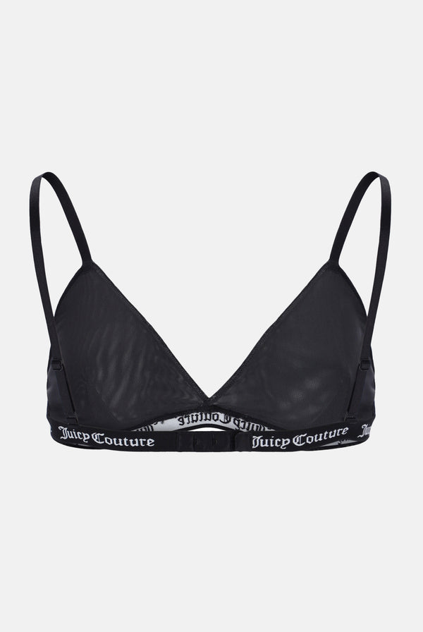 BLACK TIGER PRINT MESH TRIANGLE BRA