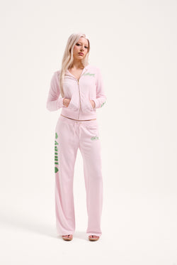 Display a model wearing the Cherry Blossom 'Juicy' branded angel heritage hoodie 