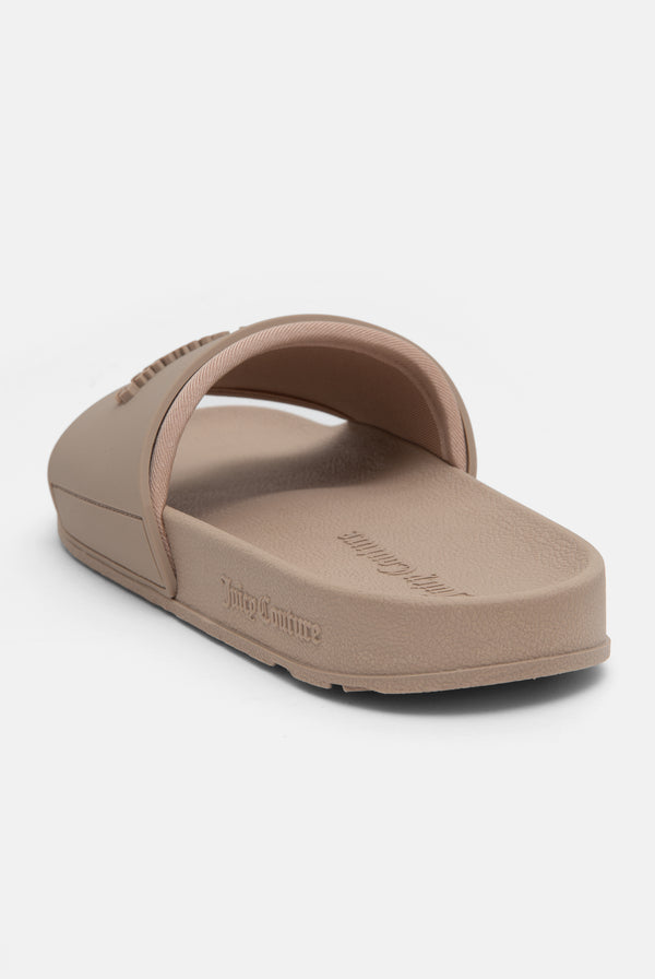 WARM TAUPE EMBOSSED SLIDERS