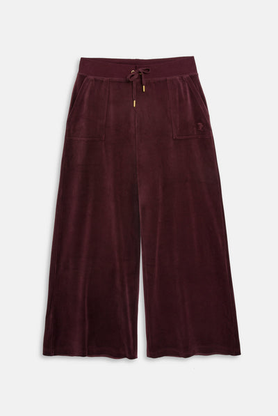 Winetasting Wide Leg Classic Velour Track Pant