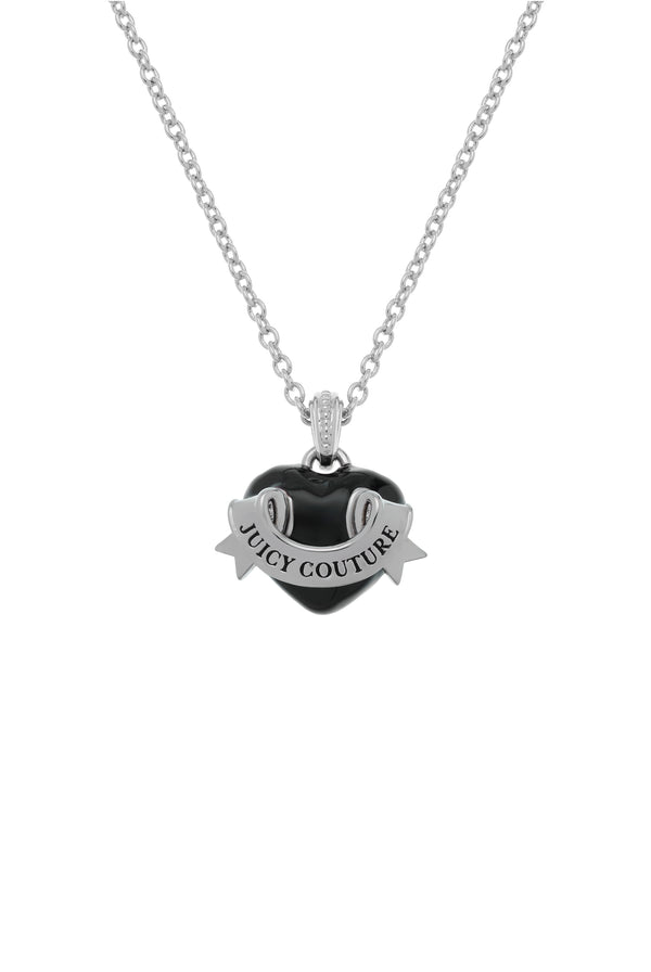 SILVER TONE ENAMEL ICON HEART PENDANT