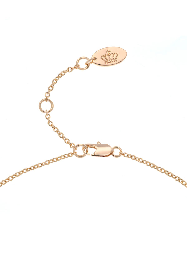 Displays the Gold Crown & Crystal 'Juicy' branded heart necklace 