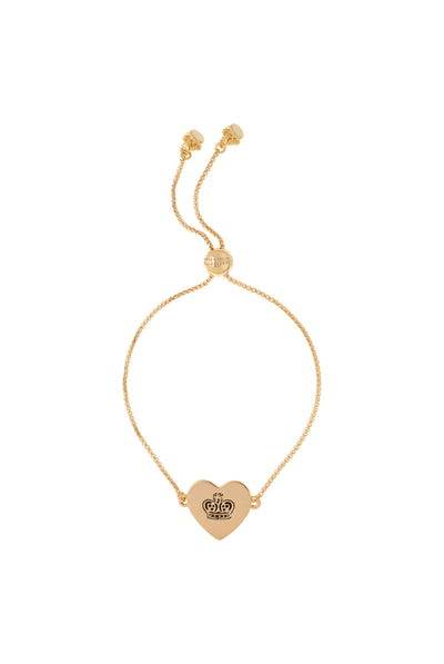 GOLD TONE JUICY COUTURE REVERSIBLE HEART ADJUSTABLE BRACELET