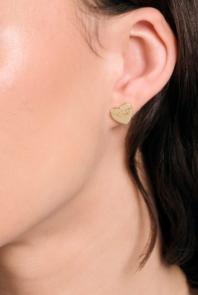 GOLD TONE JUICY COUTURE HEART STUD EARRING