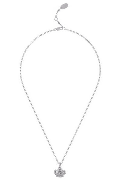 SILVER TONE CRYSTAL HERITAGE CROWN PENDANT