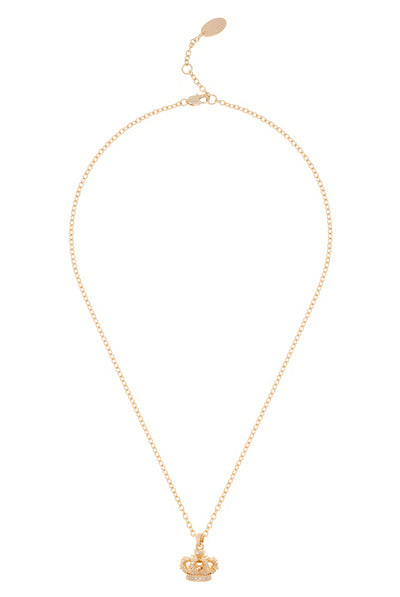 GOLD TONE CRYSTAL HERITAGE CROWN PENDANT