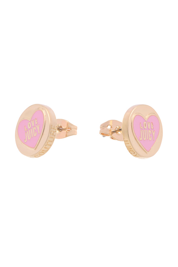 GOLD TONE LOVE JUICY ENAMEL STUD EARRINGS