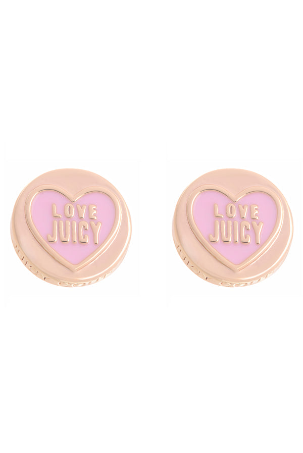 GOLD TONE LOVE JUICY ENAMEL STUD EARRINGS