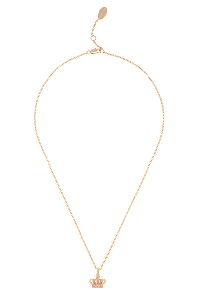 GOLD TONE CRYSTAL ICON CROWN PENDANT