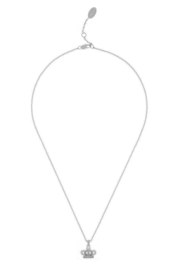Displays the Silver Tone 'Juicy' branded Icon crown pendant 