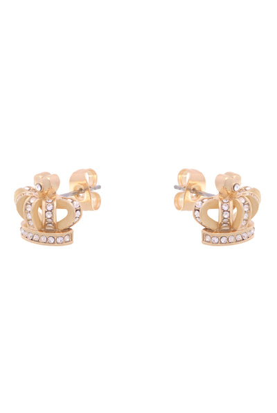 GOLD TONE CRYSTAL ICON STUD EARRING