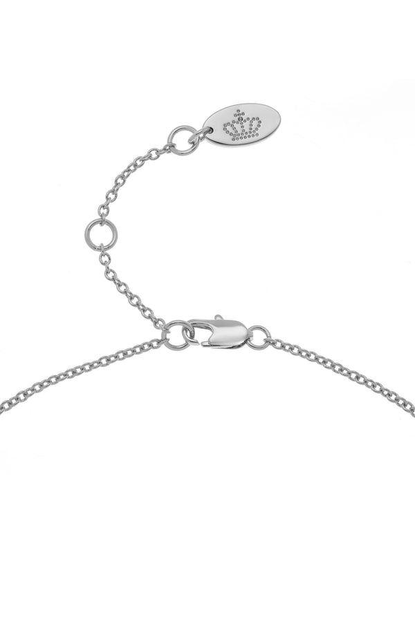Displays the Silver Tone 'Juicy' branded icon heart small pendant