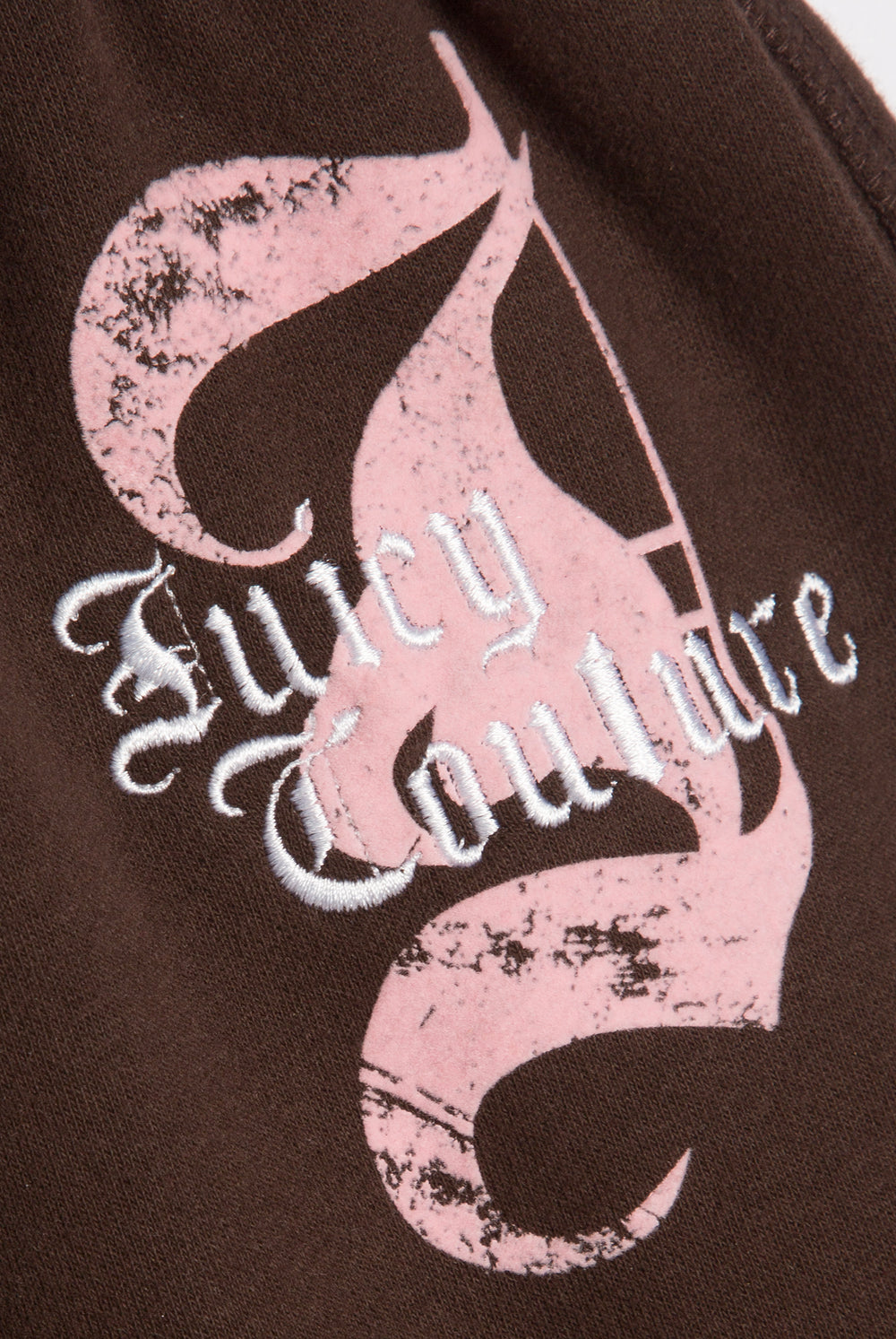 Displays the Java 'Juicy' branded relaxed fit flare fleece trackpant features juicy Couture logo
