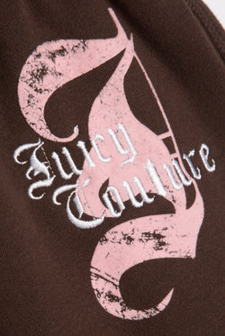 Displays the Java 'Juicy' branded relaxed fit flare fleece trackpant features juicy Couture logo