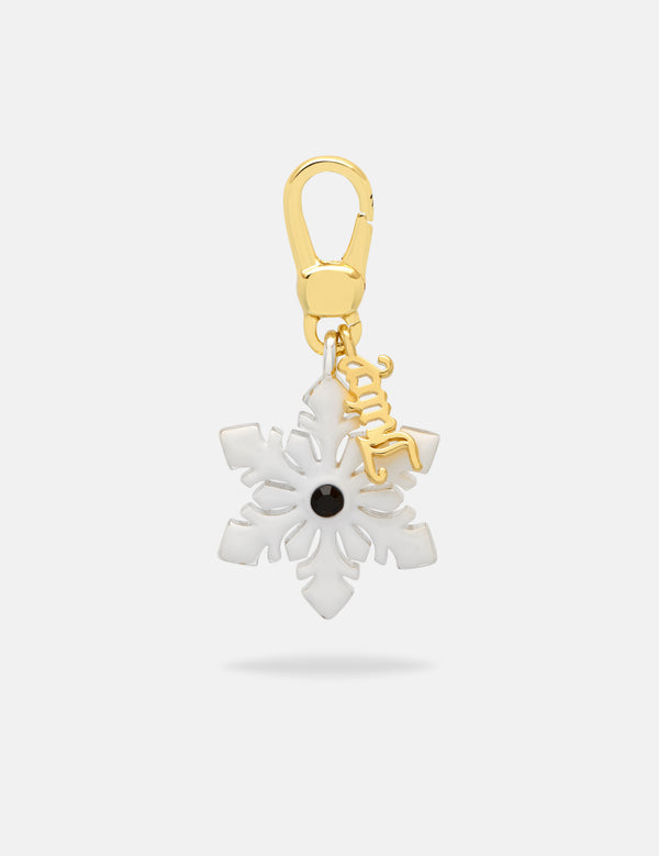 WHITE ENAMEL SNOWFLAKE CHARM