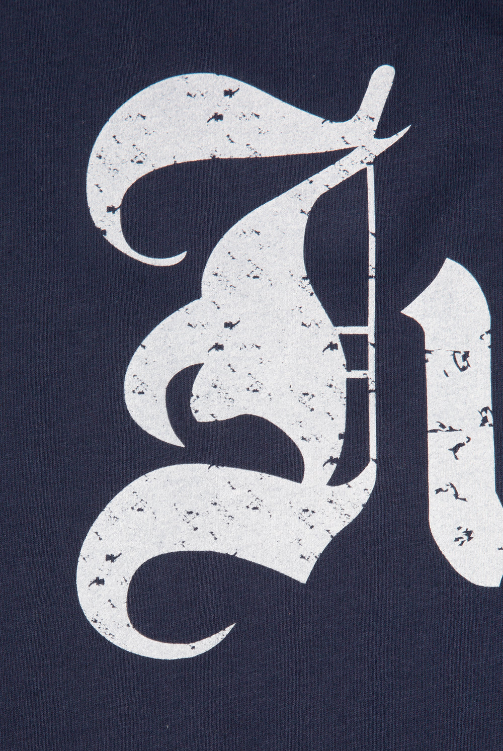 Displays the Mood Indigo 'Juicy' branded off the shoulder T-shirt featuring the font