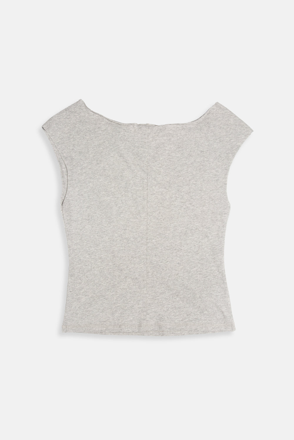 Displays the Silver Marl 'Juicy' branded off the shoulder T-Shirt 