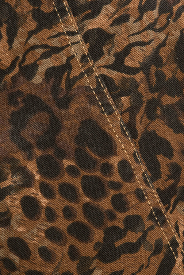 ANIMAL DENIM BANDEAU MINI DRESS
