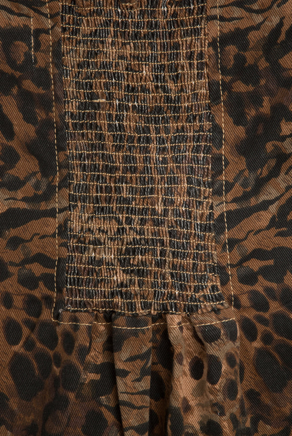 ANIMAL DENIM BANDEAU MINI DRESS