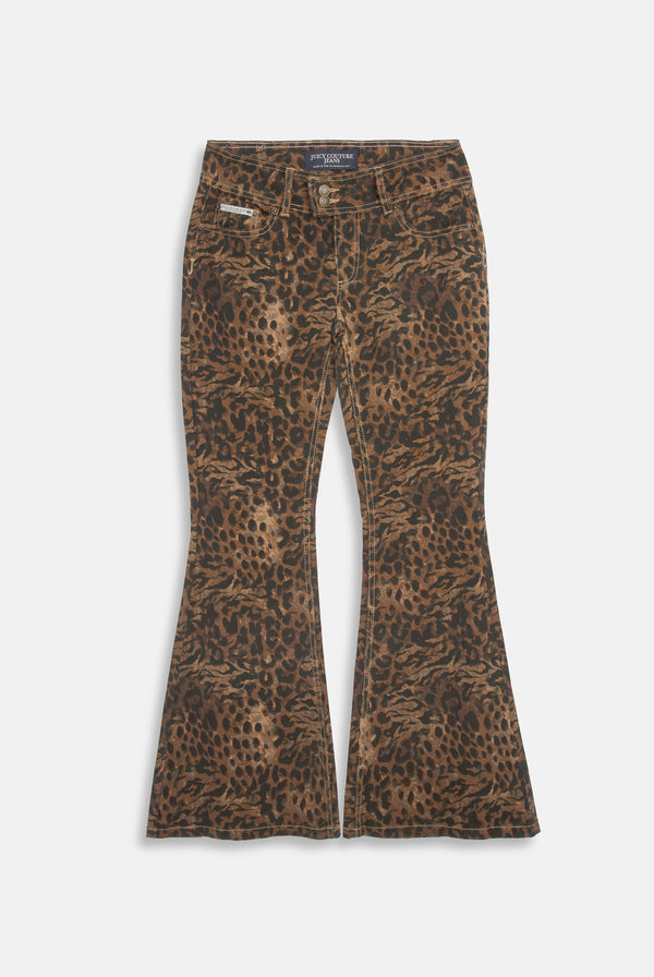 ANIMAL LOW RISE FLARED JEANS