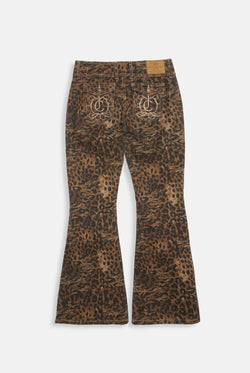 Displays the Animal 'Juicy' branded low rise flared jeans 