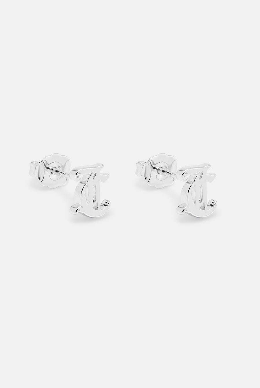 SILVER JC STUD EARRINGS