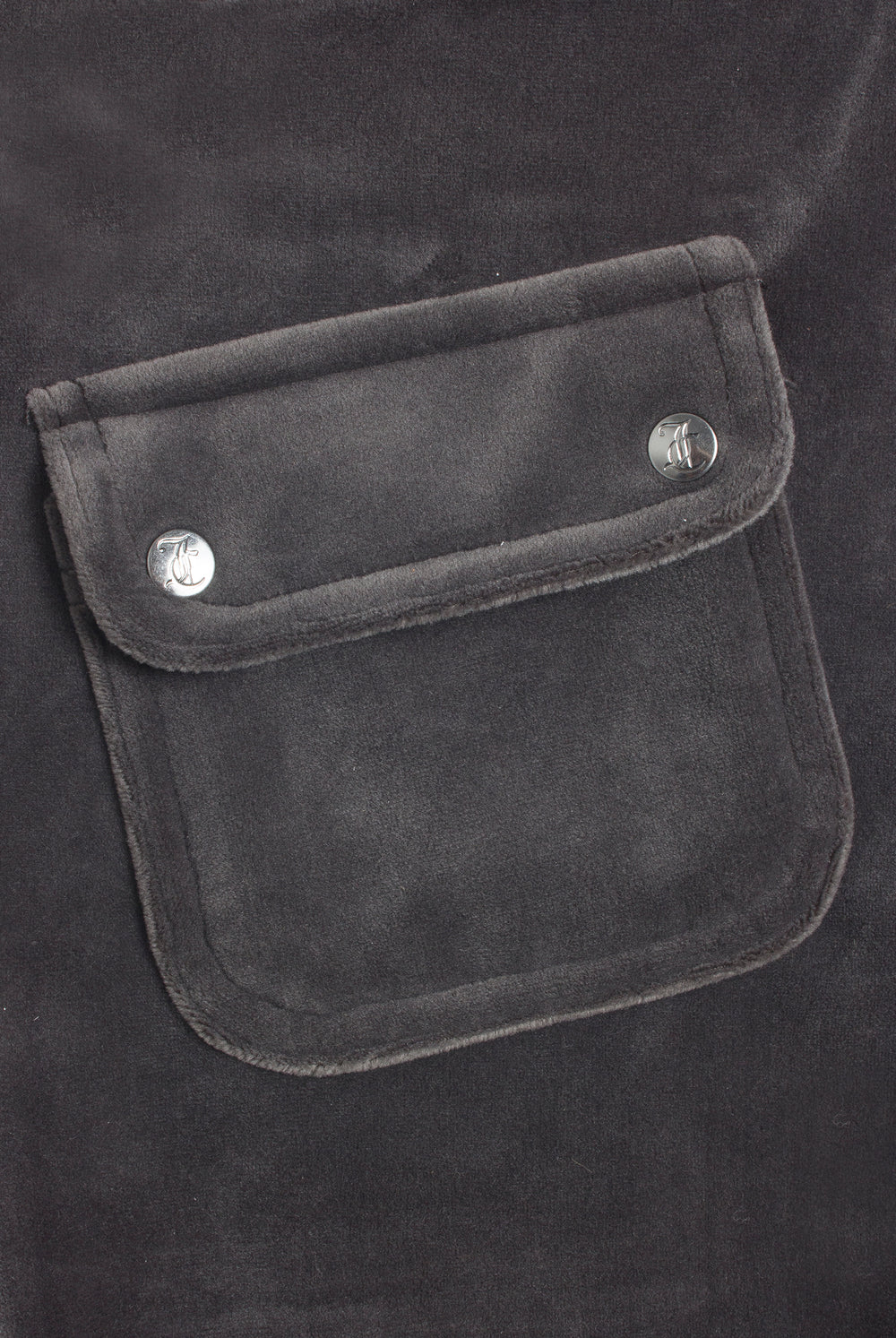 Raven/ Gunmetal Low Rise Flare Pocket Classic Velour Track Pant