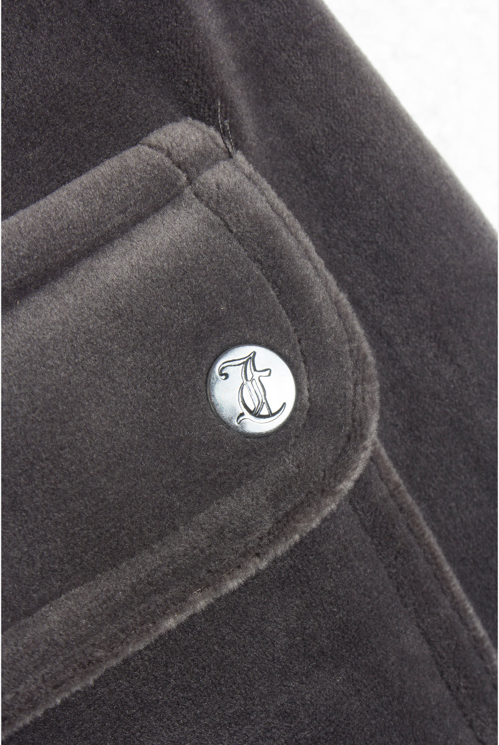Raven/ Gunmetal Low Rise Flare Pocket Classic Velour Track Pant