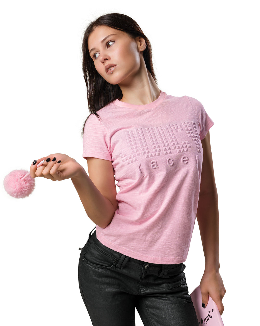 Racer x Juicy Pink Baby Tee
