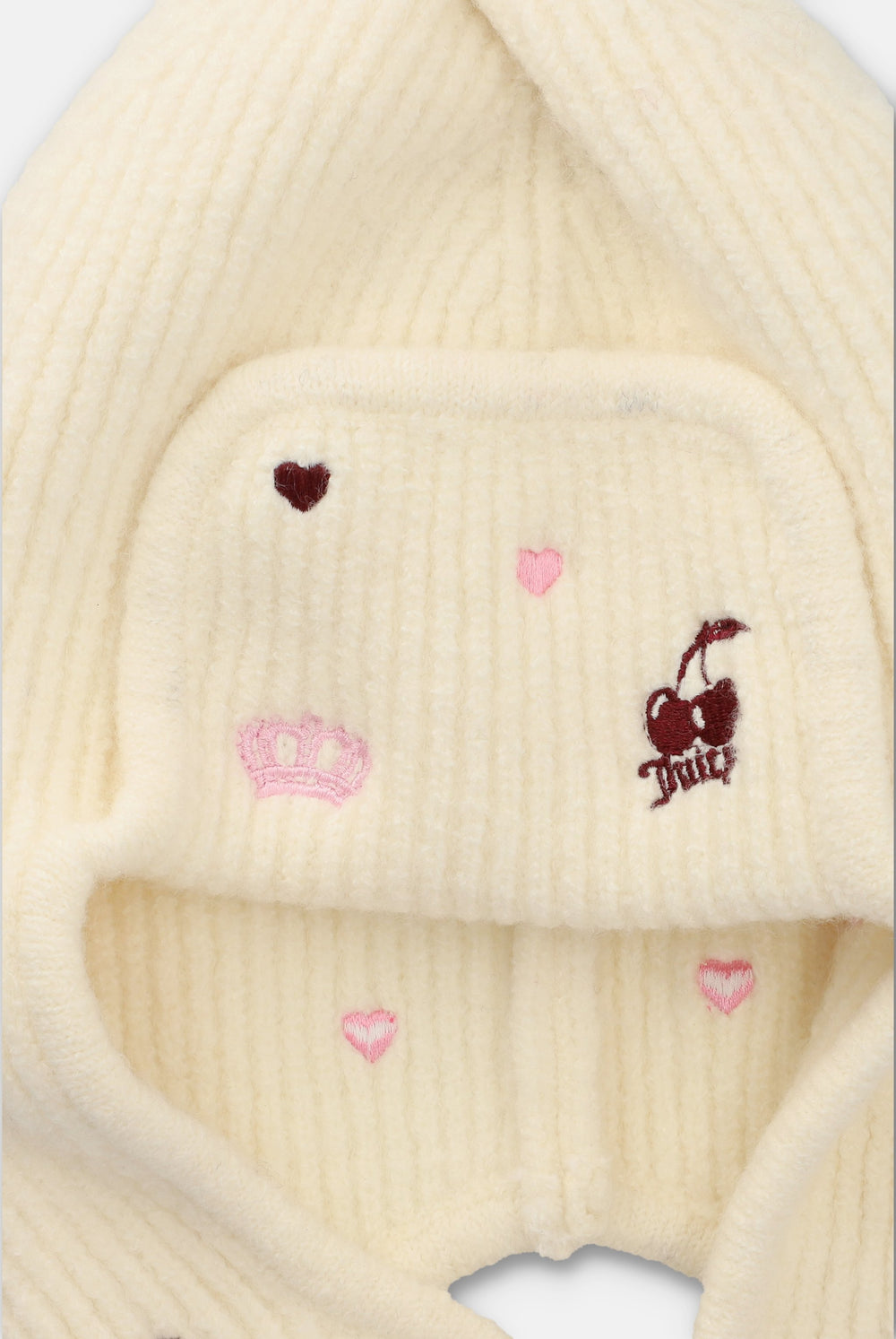 Sugar Swizzle Knitted Trapper Hat With Embroidery