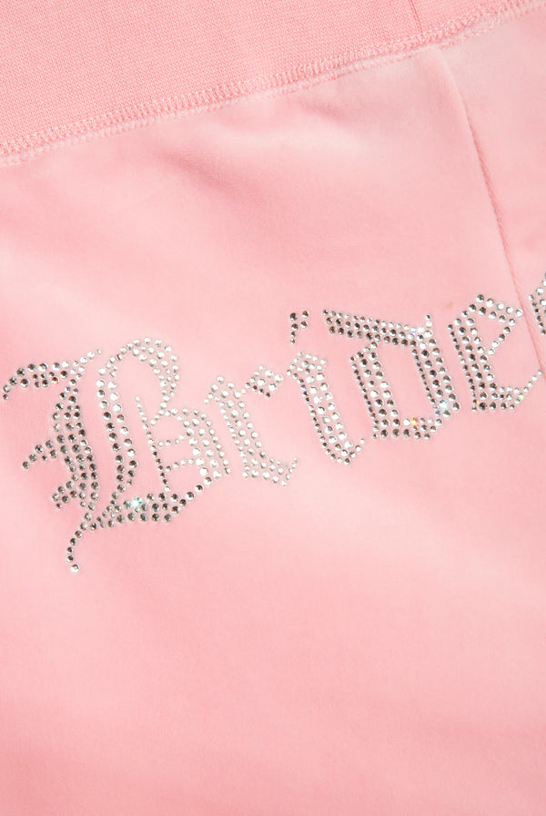 JUICY PINK BRIDESMAID CLASSIC VELOUR  LOW RISE TRACK PANTS
