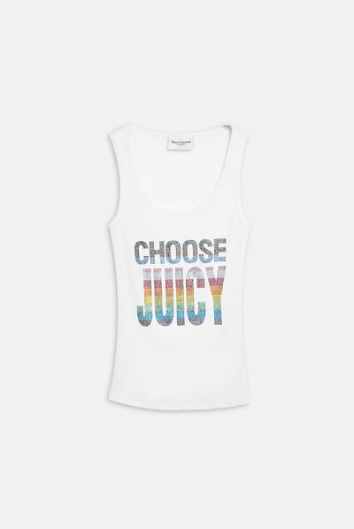 WHITE CHOOSE JUICY VEST TOP