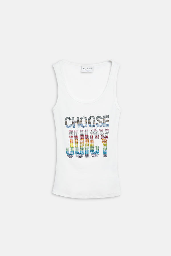 WHITE CHOOSE JUICY VEST TOP