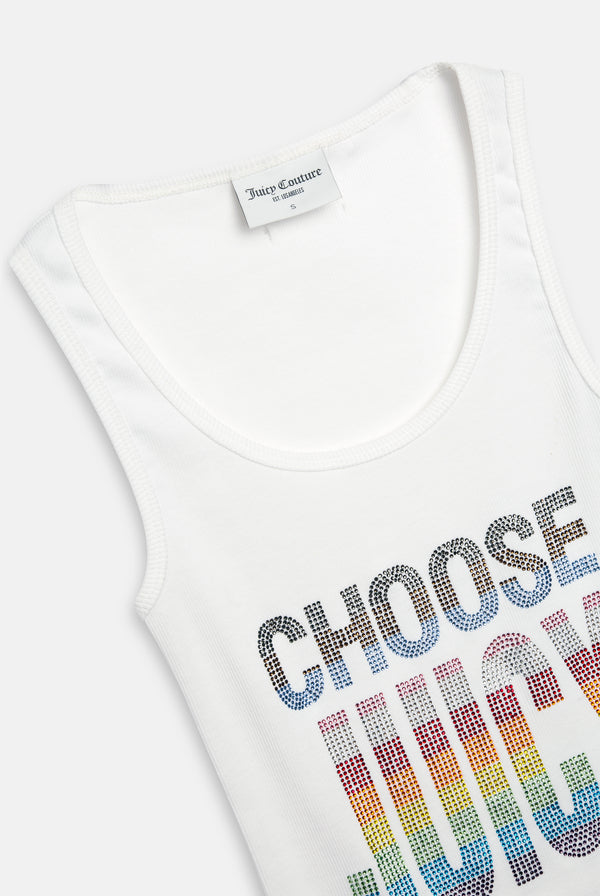 WHITE CHOOSE JUICY VEST TOP