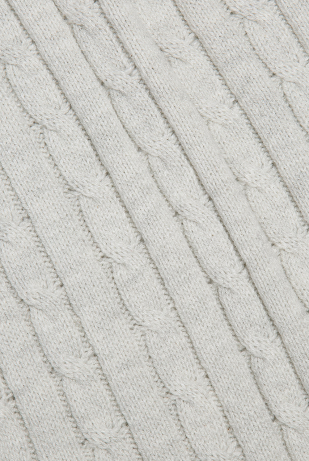 Displays the Silver Marl 'Juicy' branded Cable Knit Straight Leg Pants featuring the close up on the details 