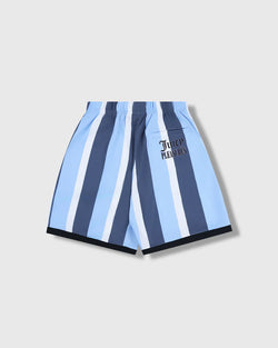 Displays the Blue Striped 'Juicy' branded juicy by pleasure shorts 