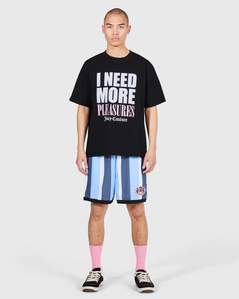 'Juicy by PLEASURES' BLACK SLOGAN T-SHIRT