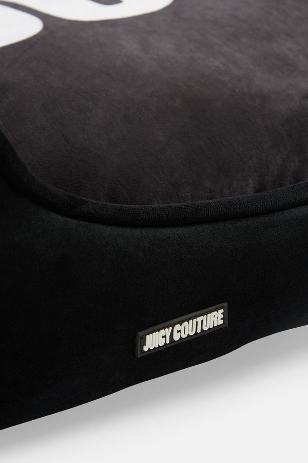 MEDIUM BLACK VELOUR JUICY PET BED
