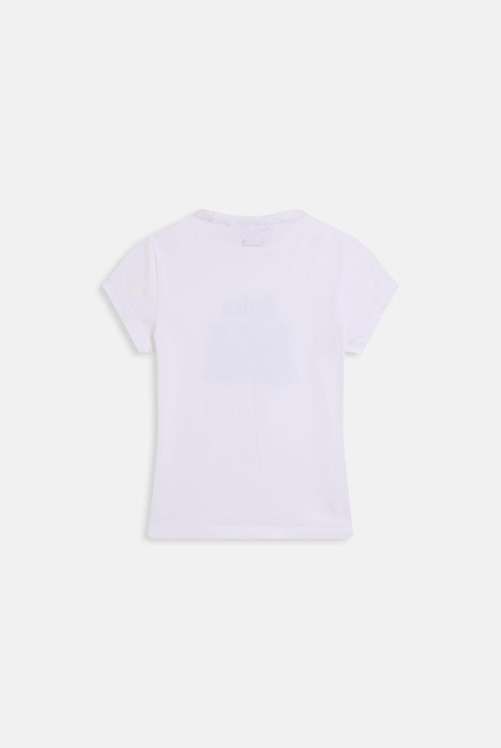 Displays the White 'Juicy' branded Dog Crest graphic tee 