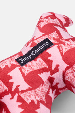 Displays the Red/Pink 'Juicy' branded Dog Pet Toy