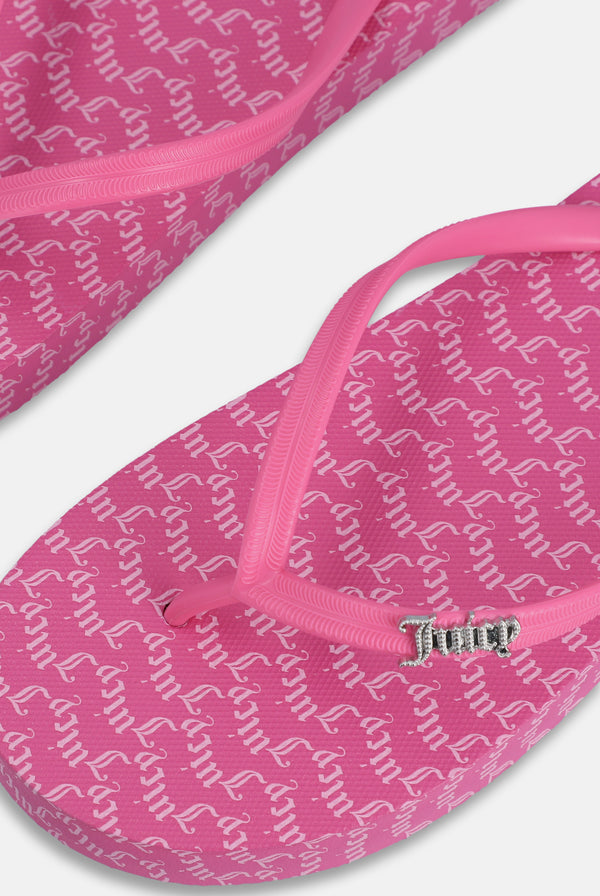 PINK JUICY LOGO PRINT FLIP FLOP