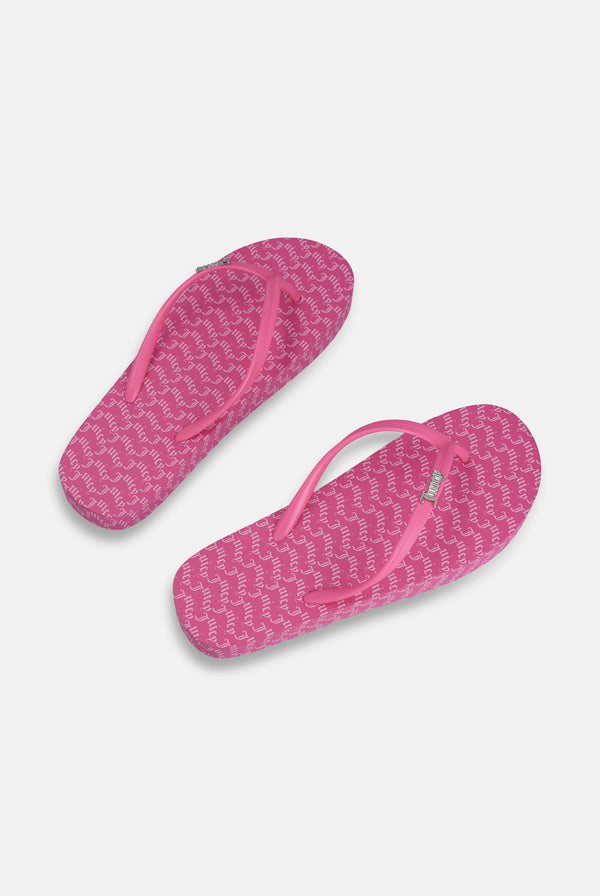 PINK JUICY LOGO PRINT FLIP FLOP