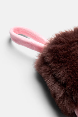 Displays the Juicy branded Heiress Velour Stocking featuring the close up on the details 