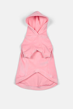 Displays the Juicy Pink 'Juicy' branded Gothic Diamante Pet Hoodie