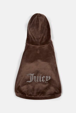 Displays the Java 'Juicy' branded Gothic Diamante Pet Hoodie