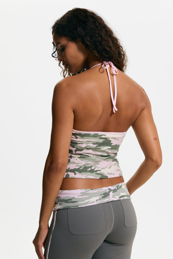 Pink Camo Halter Neck Vest