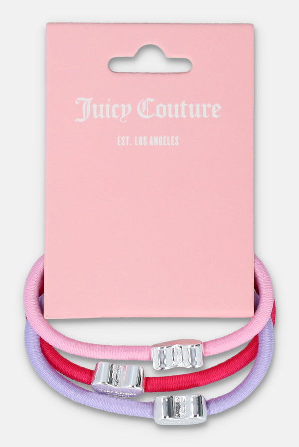 Displays the 'Juicy' branded Juicy Heart hair band set 